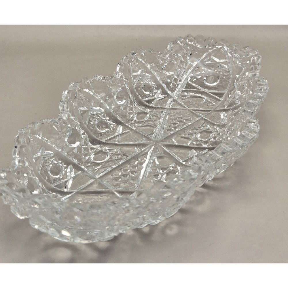 Vintage Serving Dishes Clear Cut Crystal Featuring Star Of David & Pinwheel B#27 - Picture 8 of 15